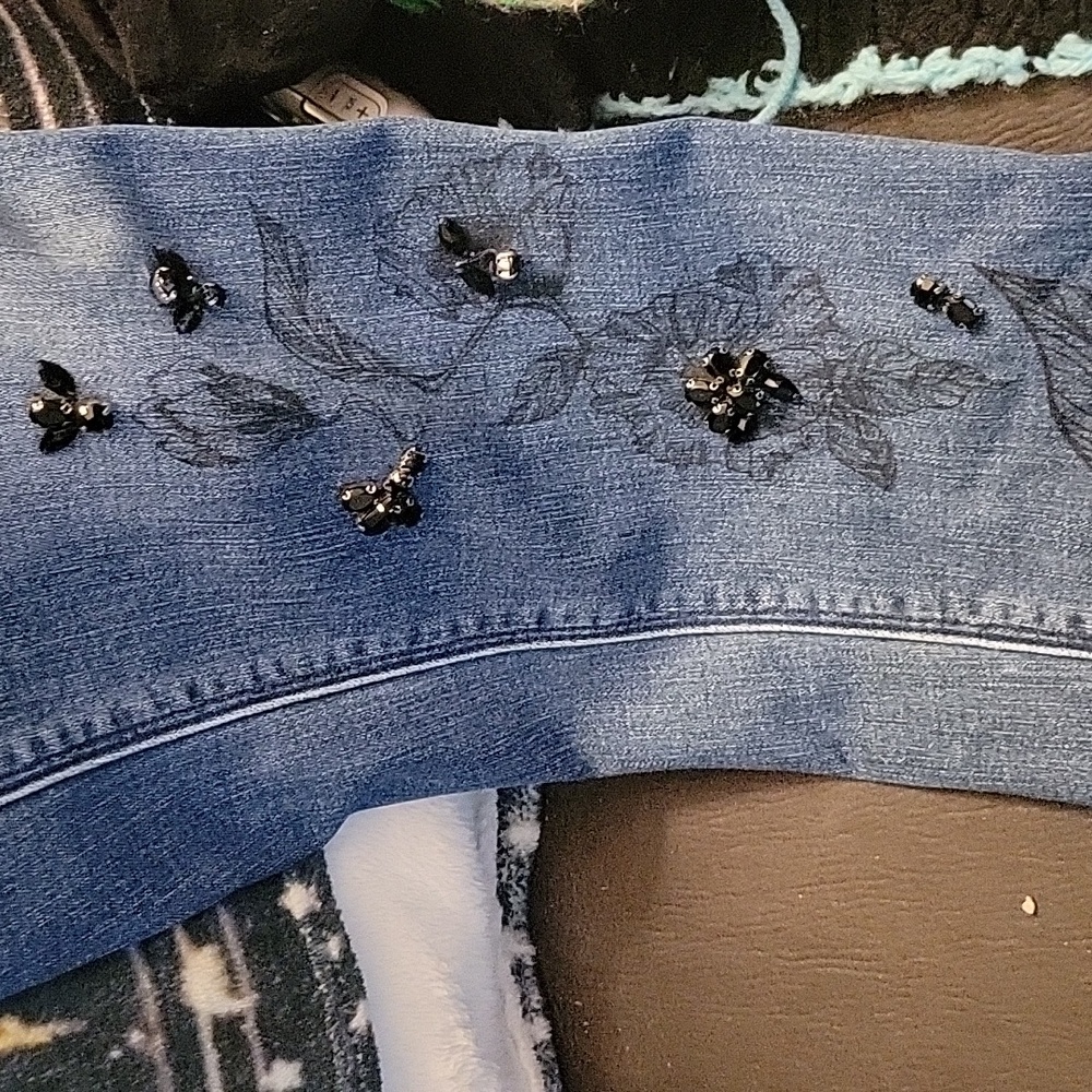Vera Wang definitely jeans with black beads